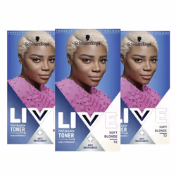 Schwarzkopf Live Post Bleach Toner Semi-Permanent Hair Dye, 3 Pack