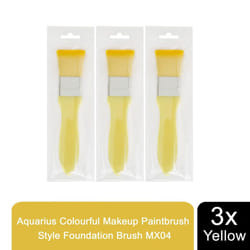3x Aquarius Colourful Makeup Paintbrush Style Foundation Brush, Yellow