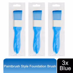 3x Aquarius Colourful Makeup Paintbrush Style Foundation Brush, Blue