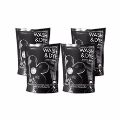 DYLON Wash & Dye Fabric Dye, Intense Black, 4 Packs of 350g