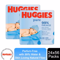 2x Huggies Pure Baby Wipes Perfume-Free with 99% Water