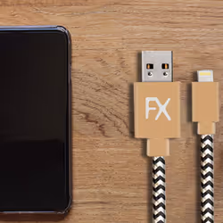 2x Aquarius 3m Phone Lightning Nylon USB Wire Braided Cable, Tiger