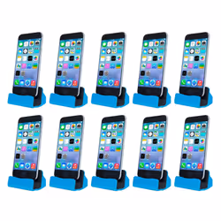 Aquarius Desktop Charging Dock with Braided Cables Blue, 10x