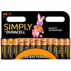 Duracell Simply Pk12 AA Batteries, Pack of 3