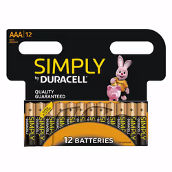 3x Duracell Simply Pk12 AAA Batteries