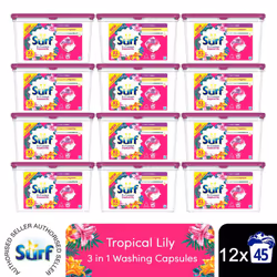 Surf 3-in-1 Washing Capsules with Natural Essential Oil 45Wx12pk