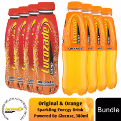 Lucozade Original & Orange Sparkling Energy Drink, 380ml