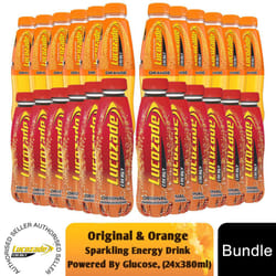 Lucozade Original & Orange Sparkling Energy Drink, 3x380ml