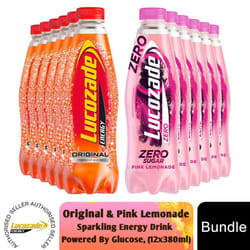 Lucozade Zero Sugar Pink Lemonade & Original Energy 6x900ml