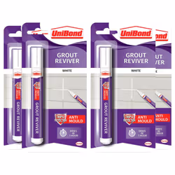 Unibond Easy to Use Triple Protection Anti-Mould Grout Reviver Pen 7ml, 4 Pack