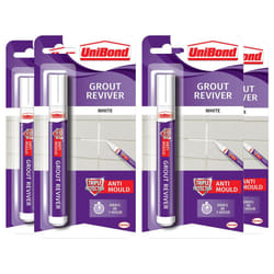 Unibond Easy to Use Triple Protection Anti-Mould Grout Reviver Pen 7ml, 4 Pack