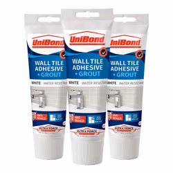 UniBond Anti Mould 2 in 1 Wall Tile Adhesive&Grout for Easy Tiling 300g, 3 Pack