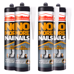 UniBond No More Nails All Materials Quick Drying Cartridge 390g, 4 Pack