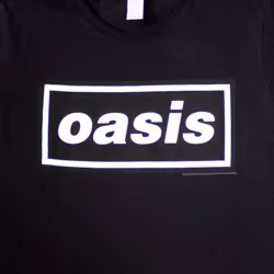Oasis Decca Band Logo Skinny Fit T Shirt - XL, Black