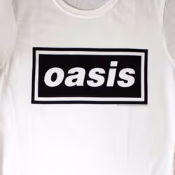 Oasis Decca Band Logo Skinny Fit T Shirt - L, White