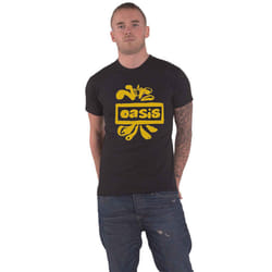 Oasis T Shirt Drawn Band Logo Definitely Maybe new Official Mens - L, Black