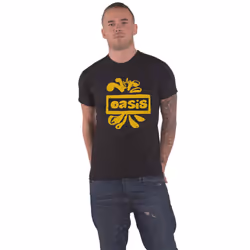 Oasis T Shirt Drawn Band Logo Definitely Maybe new Official Mens - XL, Black