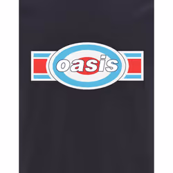 Oasis T Shirt Band Logo Target Oblong new Official Mens Navy Blue - M