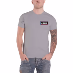Oasis T Shirt Lines Band Logo new Official Mens Grey - XL