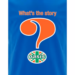 Oasis T Shirt Question Mark Band Logo new Official Mens Blue - L