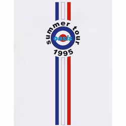 Oasis T Shirt Stripes 95 Band Logo new Official Mens White - M