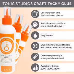 Tonic Studios - Adhesives - Craft Tacky Glue 240ml PVA Glue - 4487E