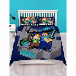 Minecraft Survive Double Duvet Cover and Pillowcase Set