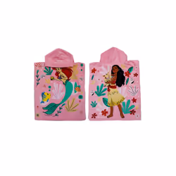 Disney Princess Ariel and Moana Hooded Towel Poncho