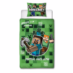 Minecraft Block Check Duvet Cover and Pillowcase Set