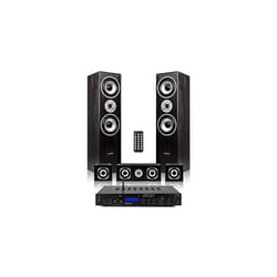 Fenton 5.0 Surround Sound Speaker System Home Cinema Theatre Set with FM Radio Bluetooth Amplifier, Black