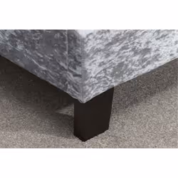 Grey Single Bed Frame Birlea Berlin Steel Crushed Velvet 3FT 90CM Upholstered