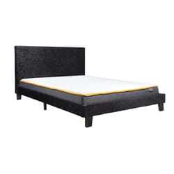 Black Small Double Bed Frame Birlea Berlin Crushed Velvet 4FT 120CM Upholstered