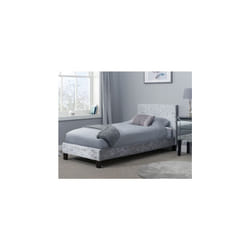 Beda Double bed - Steel Crushed Velvet