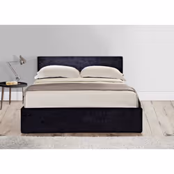 Small Double Ottoman Bed Black Birlea Berlin Velvet Storage 4FT 120CM Frame