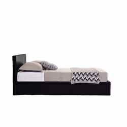 Small Double Ottoman Bed Black Birlea Berlin Leather Storage 4FT 120CM Frame - Additional view 5