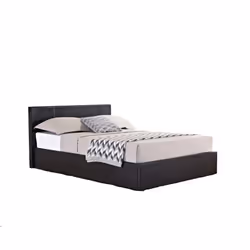 Small Double Ottoman Bed Brown Birlea Berlin Leather Storage 4FT 120CM Frame