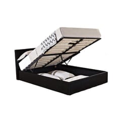 Double Ottoman Bed Black Birlea Berlin Faux Leather Storage 4FT6 135CM Frame