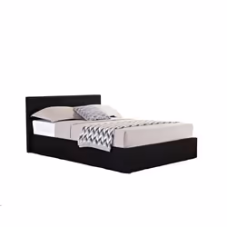 Double Ottoman Bed Black Birlea Berlin Faux Leather Storage 4FT6 135CM Frame