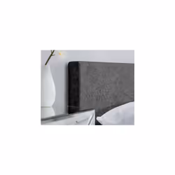 Beda King Size Fabric Ottoman - Black Crushed Velvet