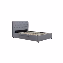 Marlow Grey Velvet Storage Bed - 2 Drawers - Sprung Slatted Base