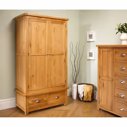 Woburn Oak 2 Door 2 Drawer Wardrobe - Additional view 4