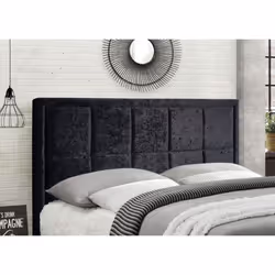 Black Small Double Bed Frame Birlea Hannover Crushed Velvet Fabric 120cm 4ft - Additional view 4