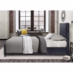 Black Small Double Bed Frame Birlea Hannover Crushed Velvet Fabric 120cm 4ft - Additional view 5
