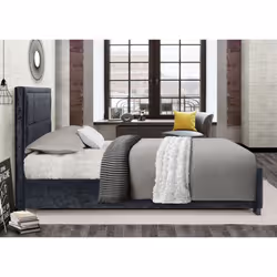Black Small Double Bed Frame Birlea Hannover Crushed Velvet Fabric 120cm 4ft - Additional view 6