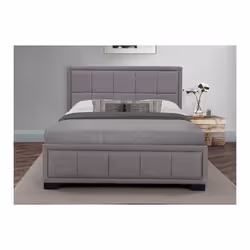 Grey Small Double Bed Frame Birlea Hannover Light Fabric 120cm 4ft Bedstead