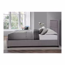 Grey Small Double Bed Frame Birlea Hannover Light Fabric 120cm 4ft Bedstead - Additional view 7
