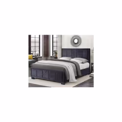 Harrison King Size Bed-Black Crushed Velvet
