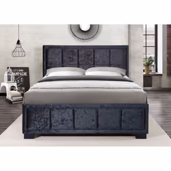 Harrison King Size Bed-Black Crushed Velvet - Additional view 4