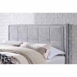 Grey King Size Bed Frame Birlea Hannover Steel Crushed Velvet 150cm 5ft - Additional view 8