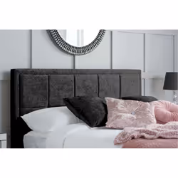 Double Ottoman Bed Black Hannover Frame 4FT6 135cm Storage Crushed Velvet Fabric
